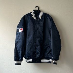 Starter Men’s MLB Satin Jacket - Navy Blue - Size L